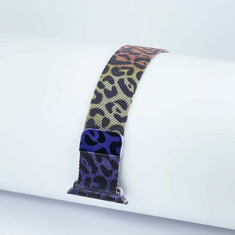 Ремешок на Apple watch 42/44/45mm Milanese Loop Band Purple Leopard